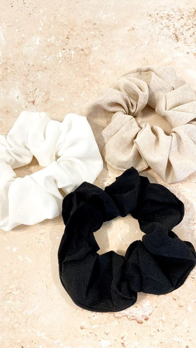 Scrunchie Trio Pack - Natural Linen sold by Billy J product image thumbnail 3