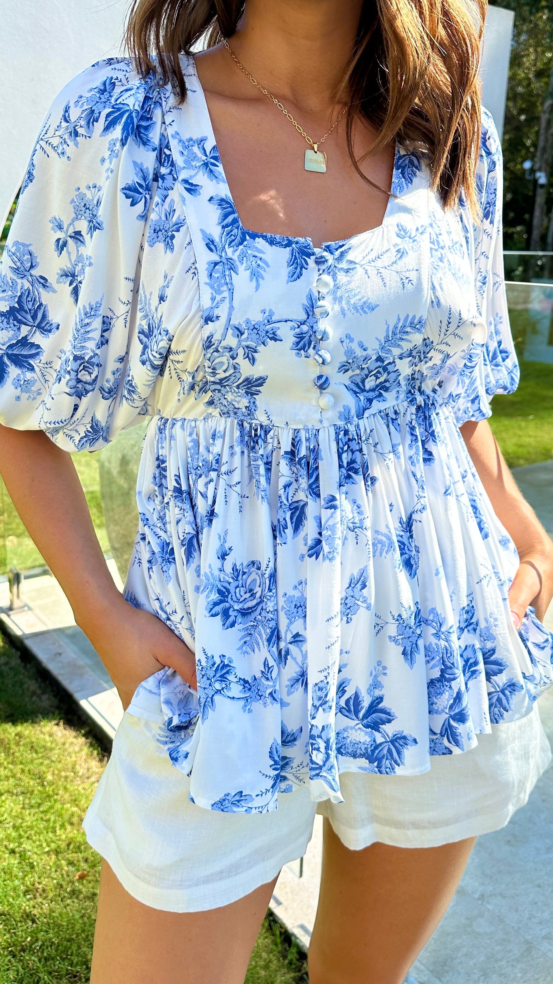 Alessandra Long Sleeve Top - Blue Floral sold by Billy J product image thumbnail 5