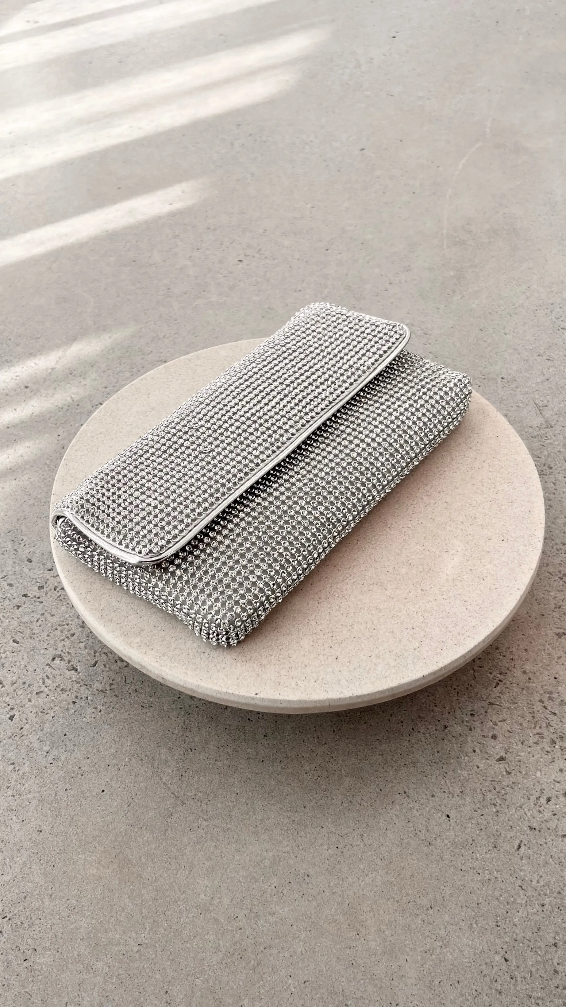 Malia Foldover Diamante Clutch - Silver sold by Billy J product image thumbnail 2