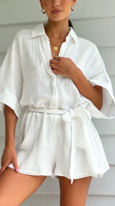 Terrali Playsuit - White sold by Billy J