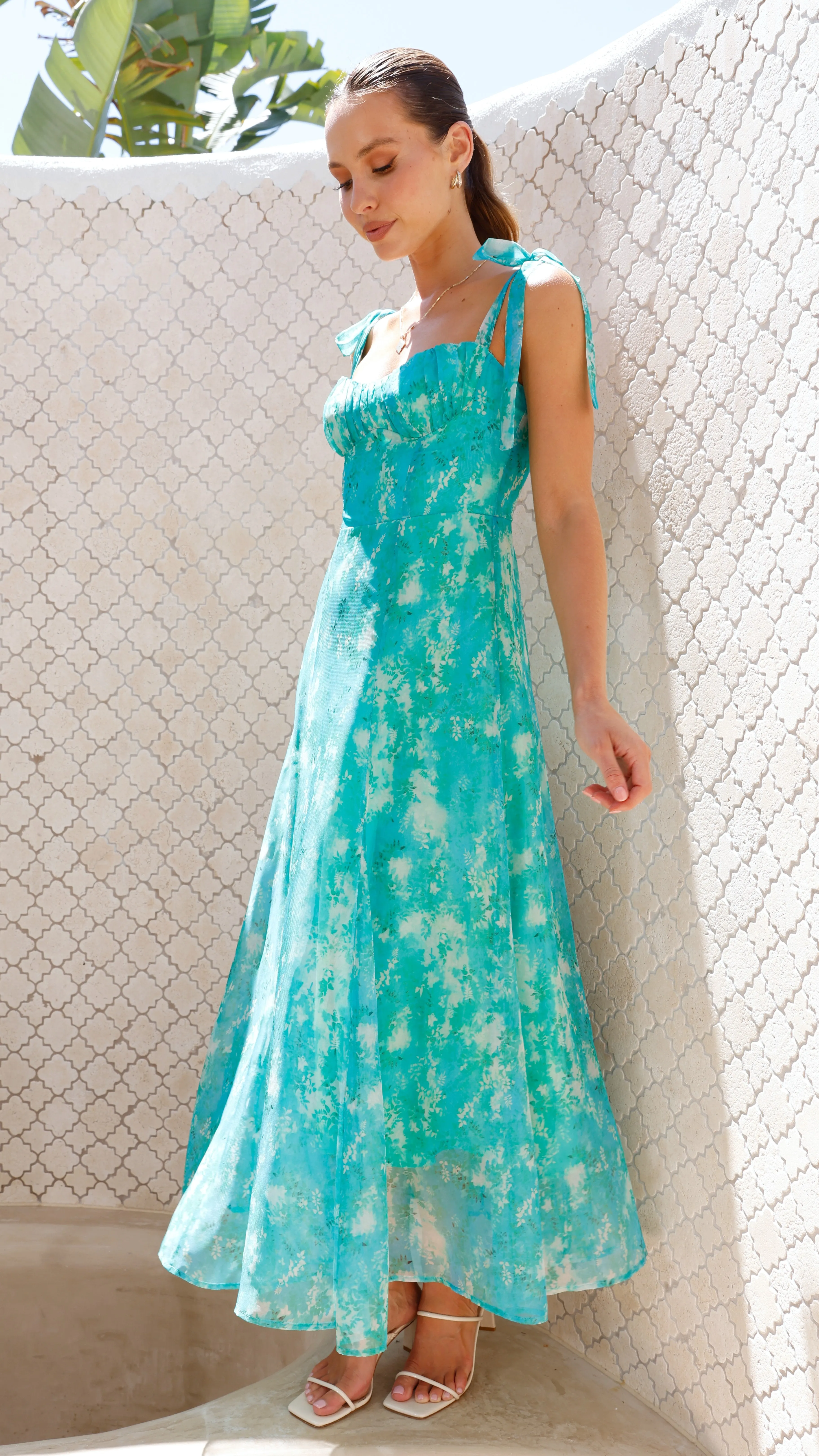 Tiffany Midi Dress - Green Floral sold by Billy J product image thumbnail 3