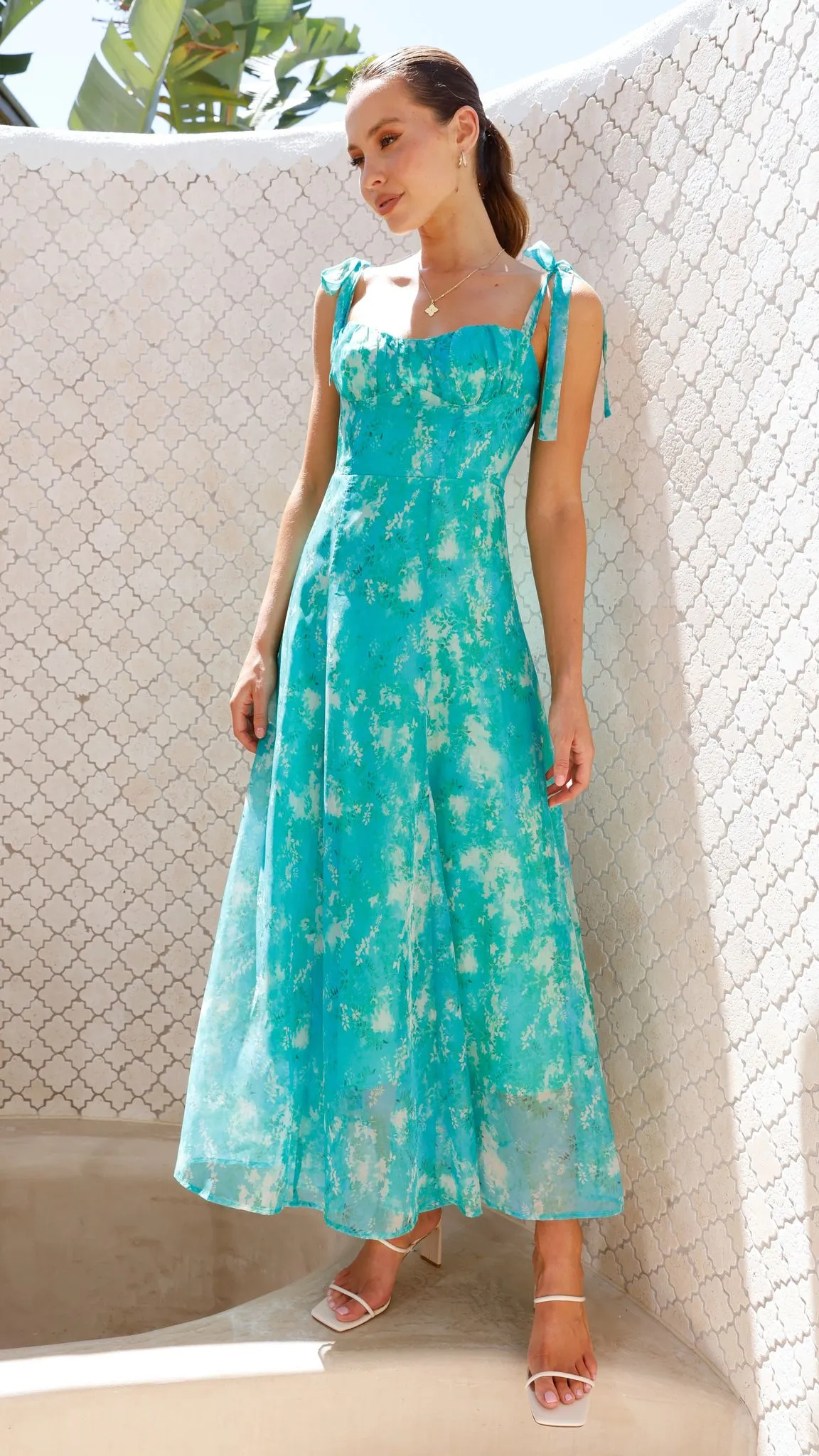 Tiffany Midi Dress - Green Floral sold by Billy J