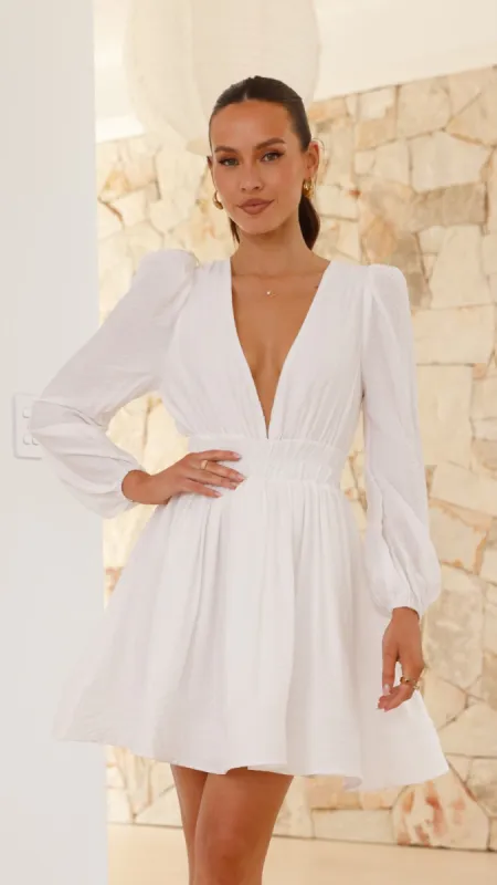 Charlotte Mini Dress - White sold by Billy J