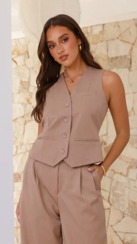 Leya Vest - Mocha sold by Billy J