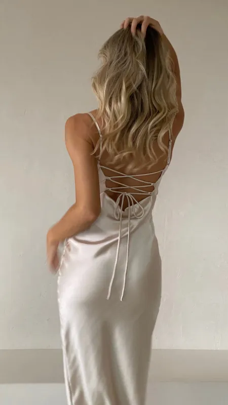 Keira Midi Dress - Champagne sold by Billy J