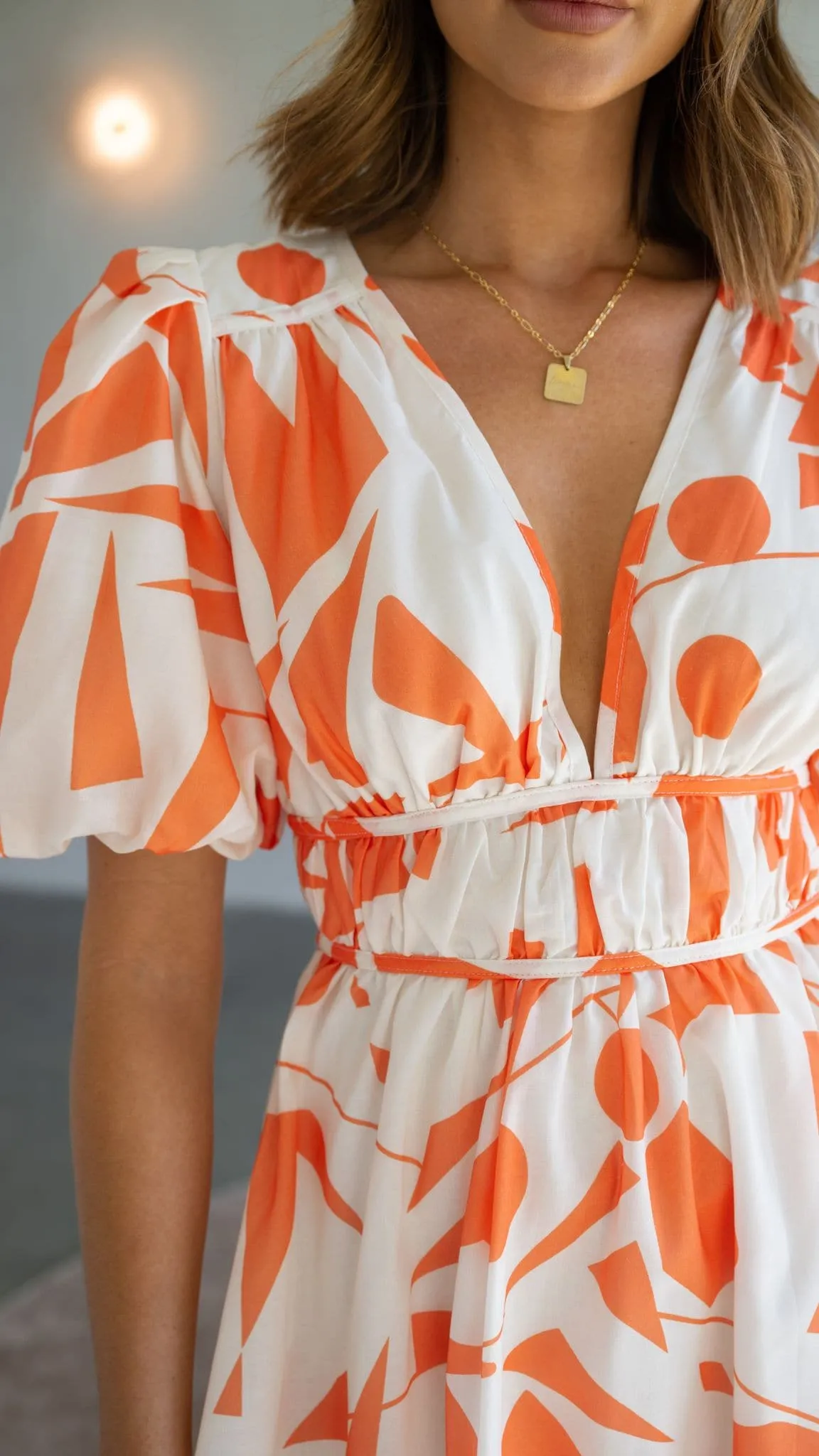 Venice Midi Dress - Beige/Orange sold by Billy J product image thumbnail 5