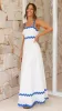 Daleyza Maxi Dress - White / Blue sold by Billy J