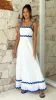 Daleyza Maxi Dress - White / Blue sold by Billy J