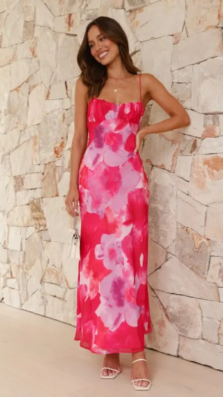 Addison Maxi Dress - Pink Floral sold by Billy J