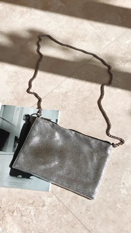 Chain Mesh Small Bag - Silver sold by Billy J