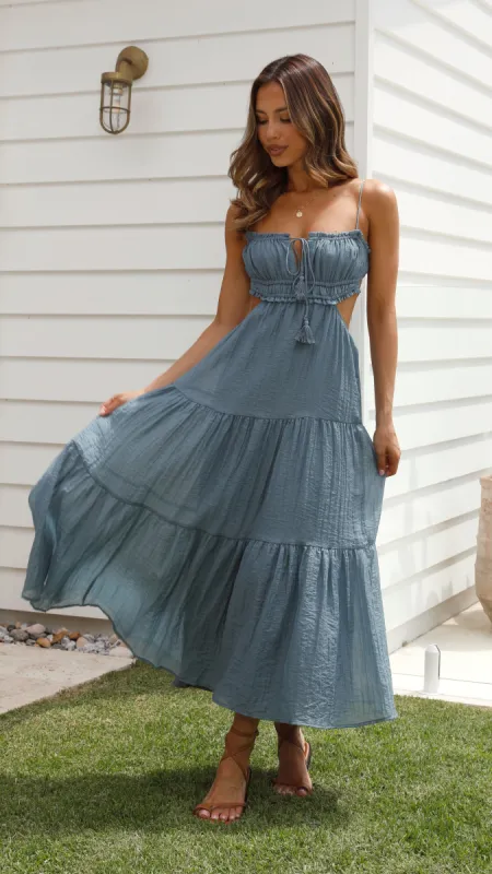 Vella Midi Dress - Steel Blue sold by Billy J