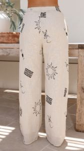 Cosmic Pants - Beige/Black Print sold by Billy J