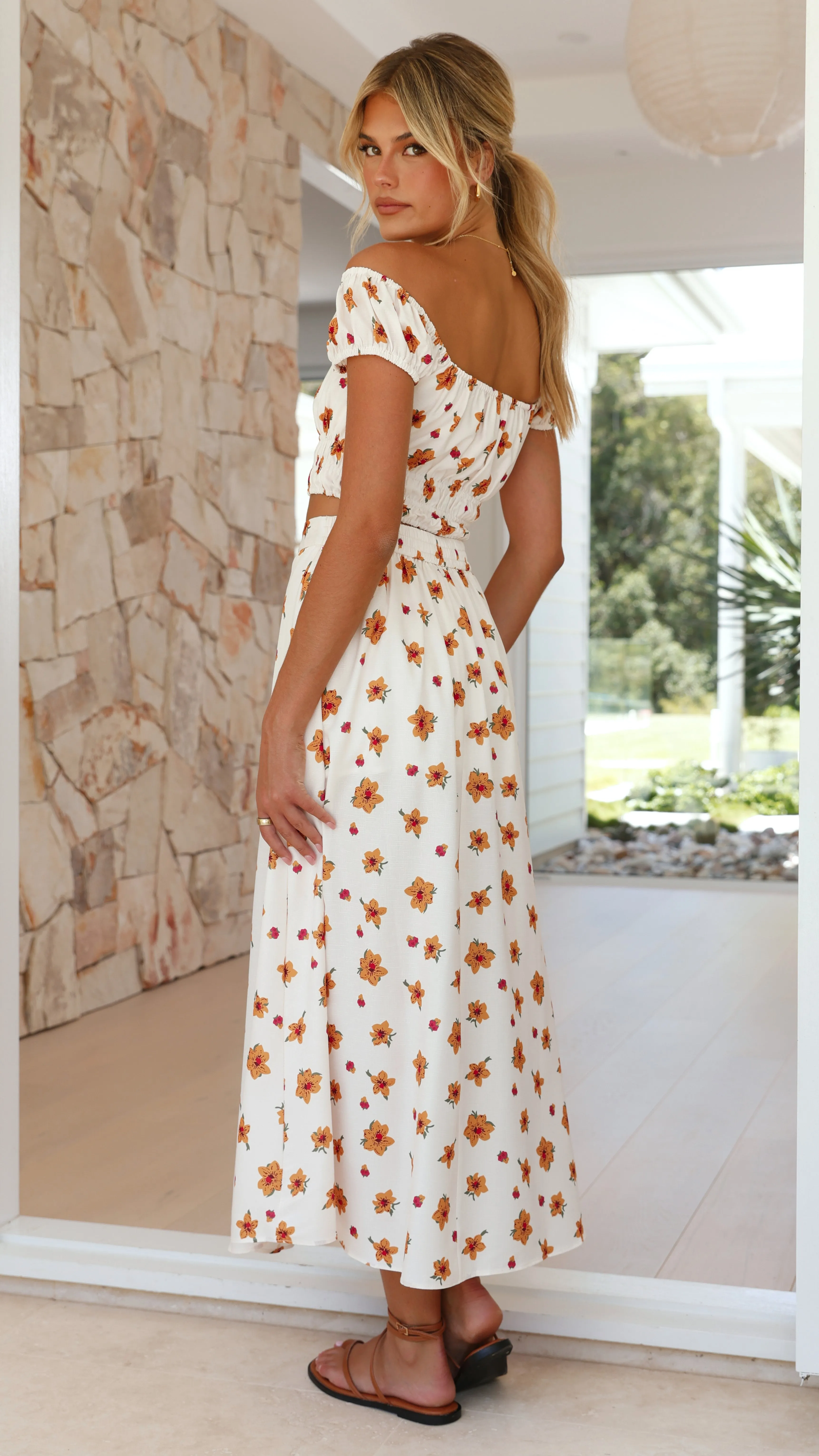 Del Sol Top - Orange Floral sold by Billy J product image thumbnail 2