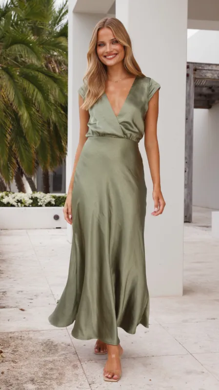 Selma Maxi Dress - Olive sold by Billy J