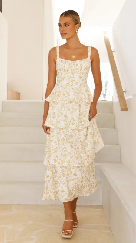 Page Maxi Dress - Yellow Floral sold by Billy J