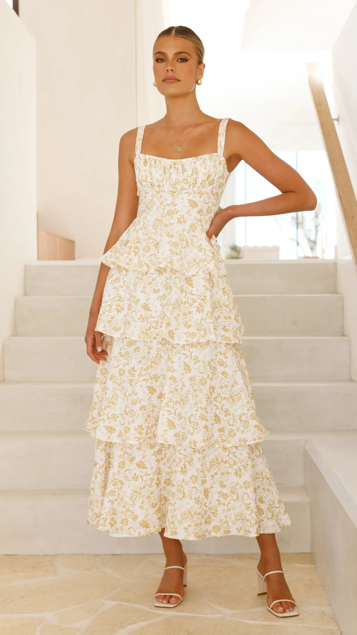 Page Maxi Dress - Yellow Floral sold by Billy J product image thumbnail 5