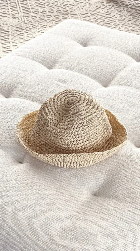 Peyton Straw Bucket Hat - Cream sold by Billy J