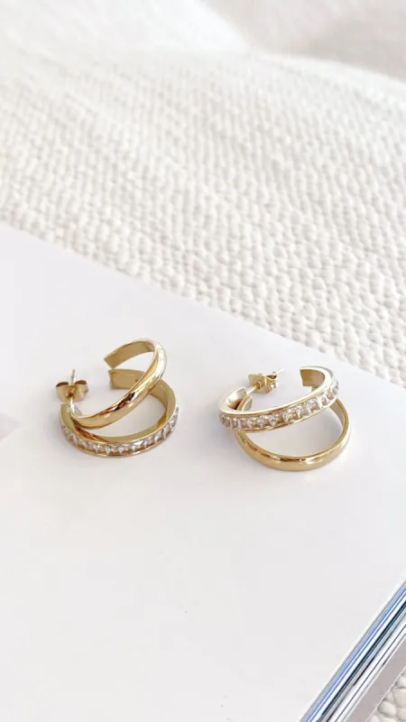 Irregular Hoop Earrings - Gold sold by Billy J