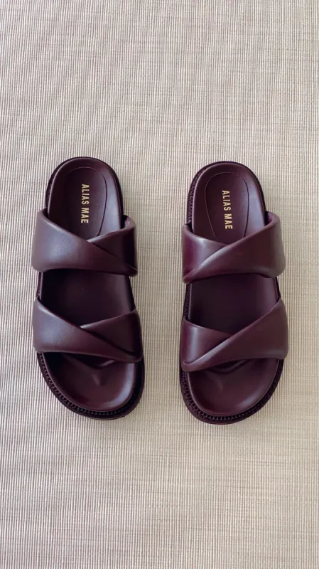 Alias Mae Paris Slide - Plum Leather sold by Billy J