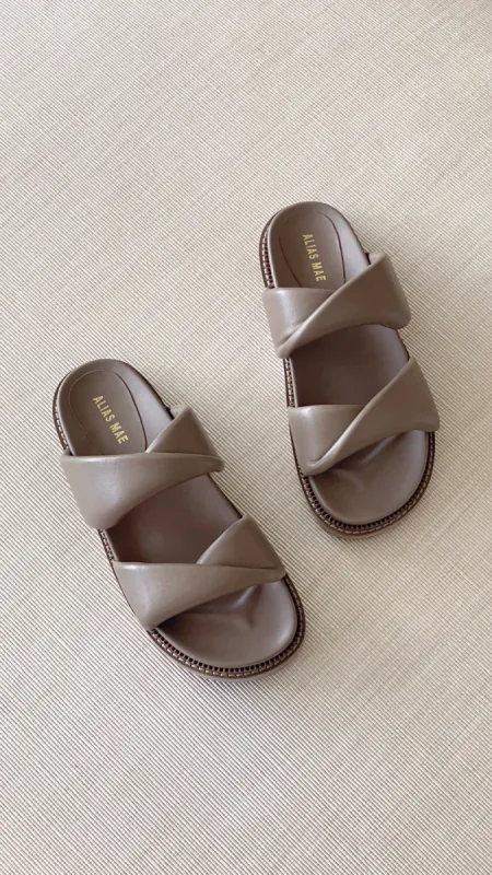 Alias Mae Paris Slide - Taupe Leather sold by Billy J
