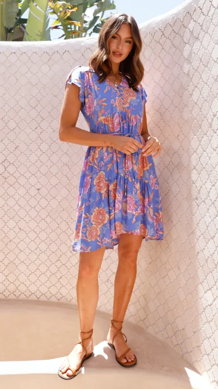 Tracey Mini Dress - Glastonbury Print sold by Billy J