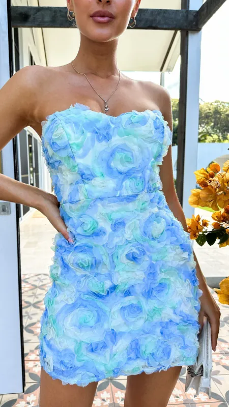 Julia Mini Dress - Blue sold by Billy J