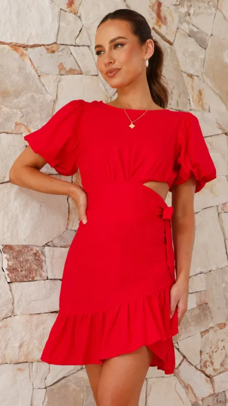 Tarra Mini Dress - Red sold by Billy J