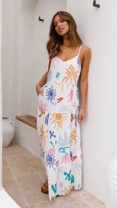 Kyla Maxi Dress - Sundazed Print sold by Billy J