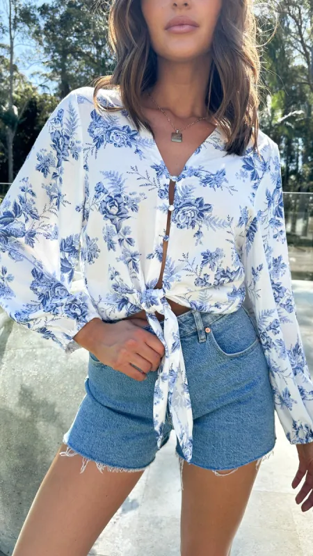Alessandra Top - Blue Floral sold by Billy J