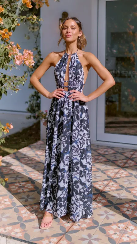 Ivy Maxi Dress - Black/White Print sold by Billy J