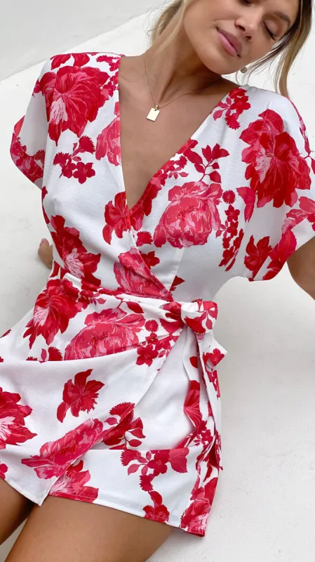 Haven Playsuit - Red Floral sold by Billy J