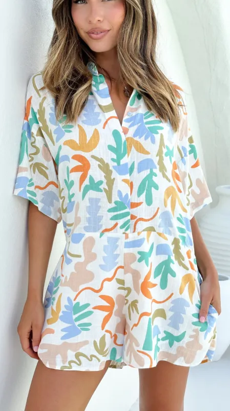 Zosia Playsuit - Tierra Print sold by Billy J