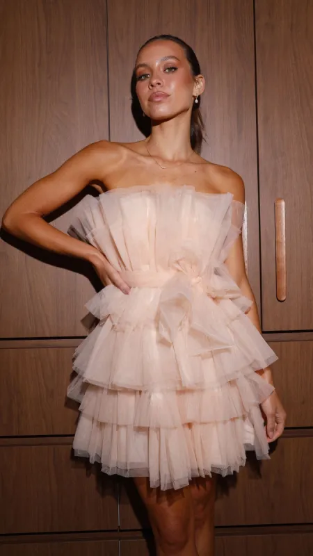 Carrie Mini Dress - Champagne sold by Billy J