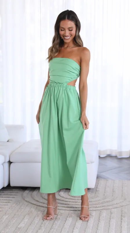 Holly Midi Dress - Green sold by Billy J
