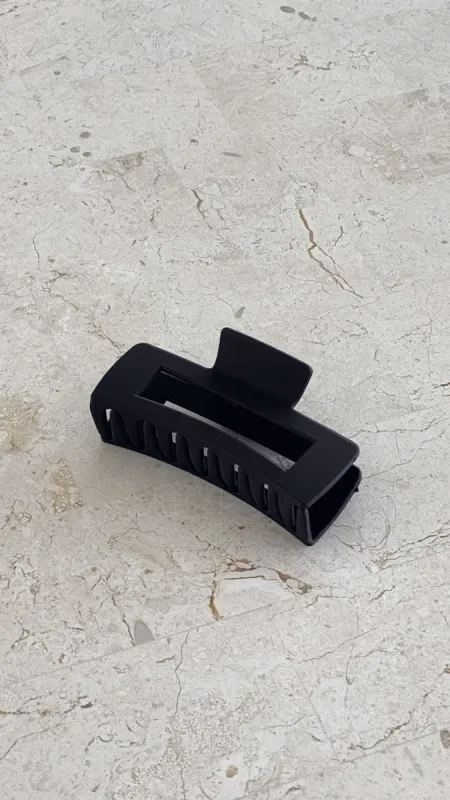Large Matte Rectangle Claw Clip - Black sold by Billy J
