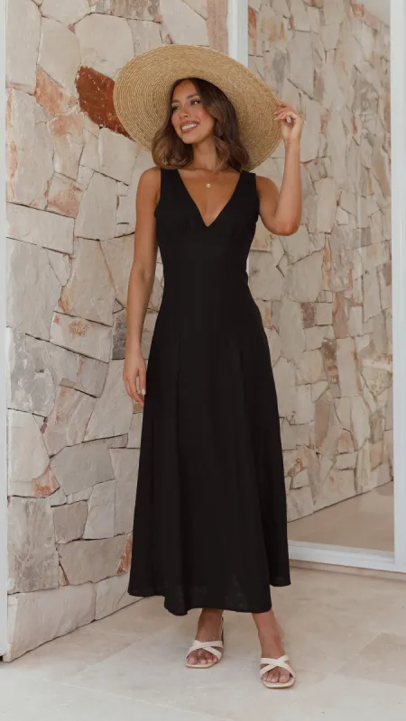 Maxine Midi Dress - Black sold by Billy J