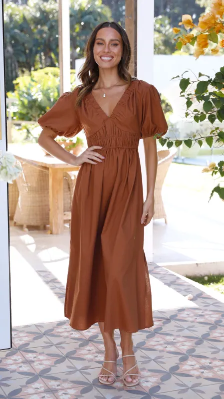Fiore Maxi Dress - Brown sold by Billy J