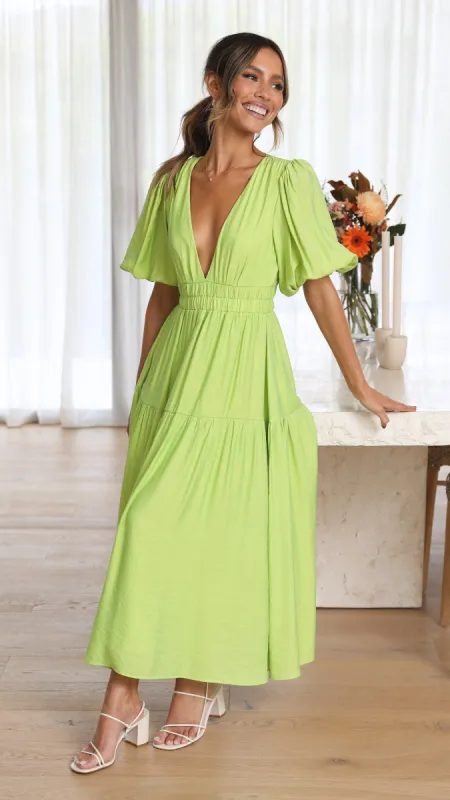 Erin Midi Dress - Lime made by Billy J
