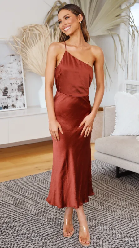 Kimbra Midi Dress - Rust sold by Billy J