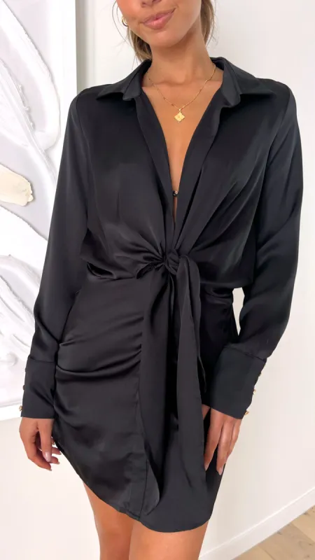 Ruby Shirt Dress - Black sold by Billy J