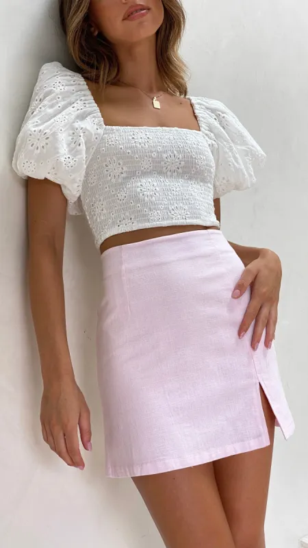 Macias Mini Skirt - Baby Pink sold by Billy J