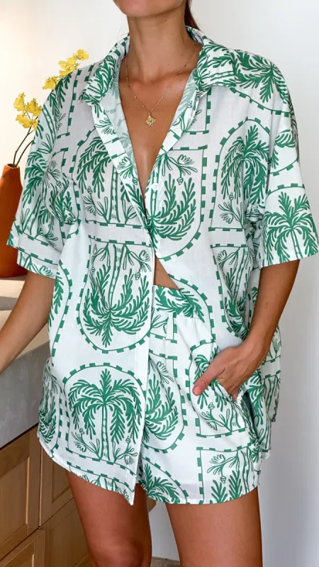 Bondi Shirt - Green Print sold by Billy J
