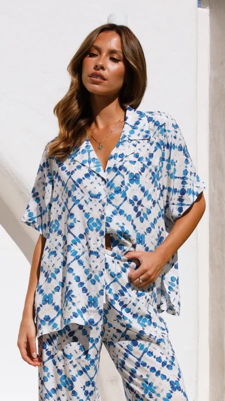 Whitney Button Up Shirt - Elke Print sold by Billy J