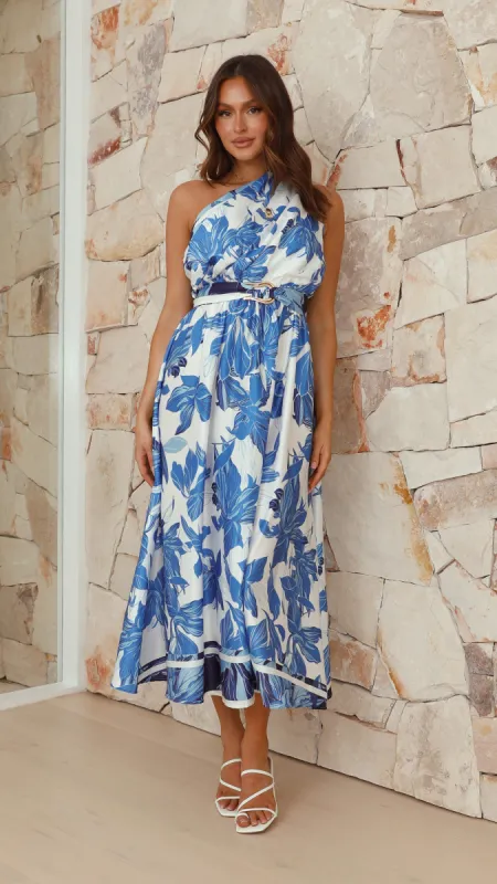 Hadas Maxi Dress - Blue / White Floral sold by Billy J