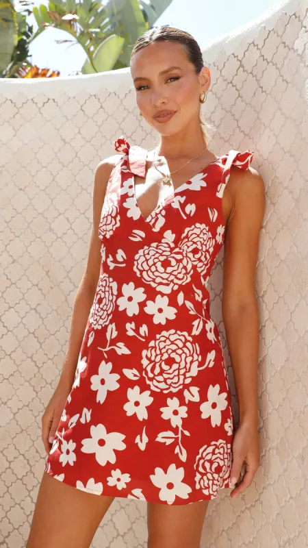 Delilah Mini Dress - Red sold by Billy J