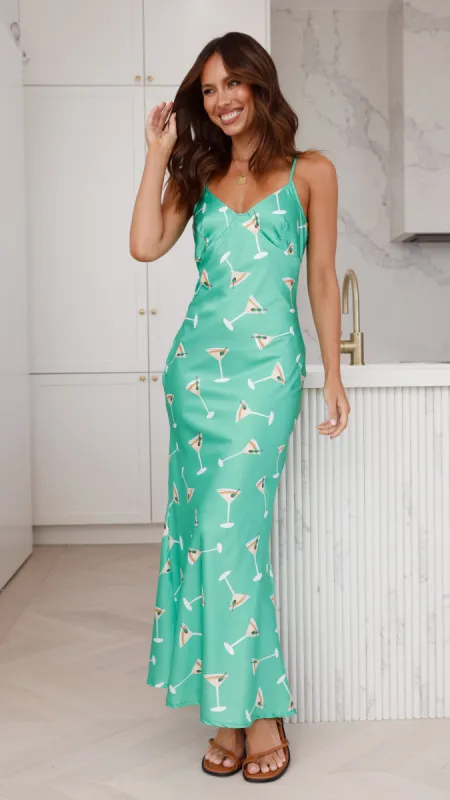 Leary Maxi Dress - Green Martini sold by Billy J