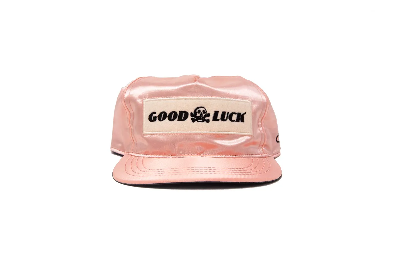 GOOD LUCK SATIN Snapback - Peach sold by The Ampal Creative