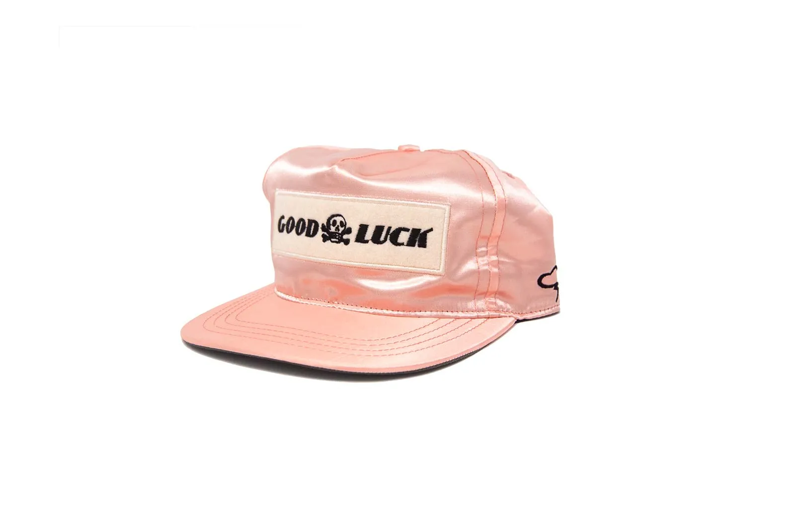 GOOD LUCK SATIN Snapback - Peach sold by The Ampal Creative product image thumbnail 3