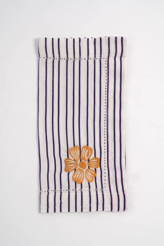 Etched Flower Yellow Napkin made by Carolina K