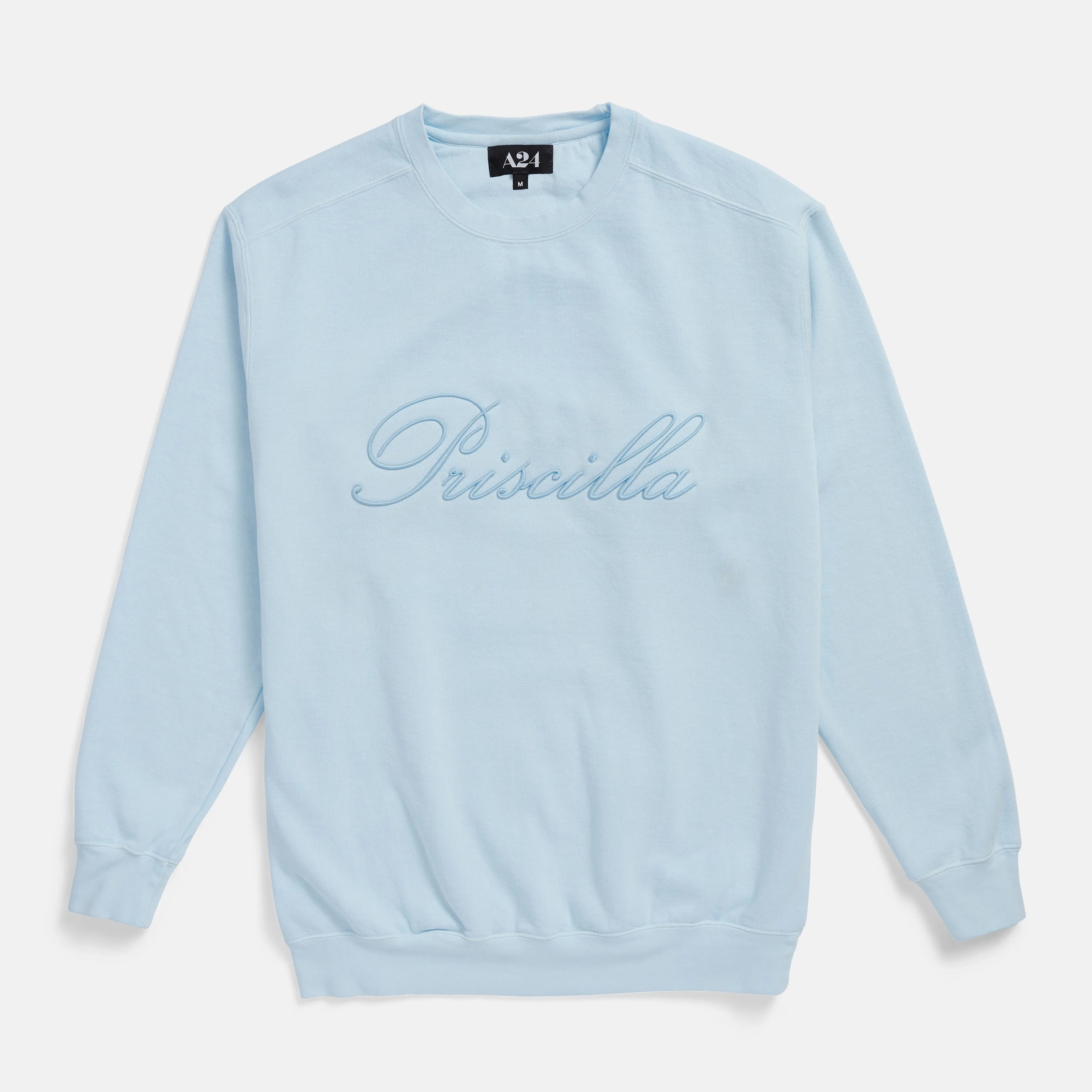Priscilla Light Blue Embroidered Crewneck sold by A24
